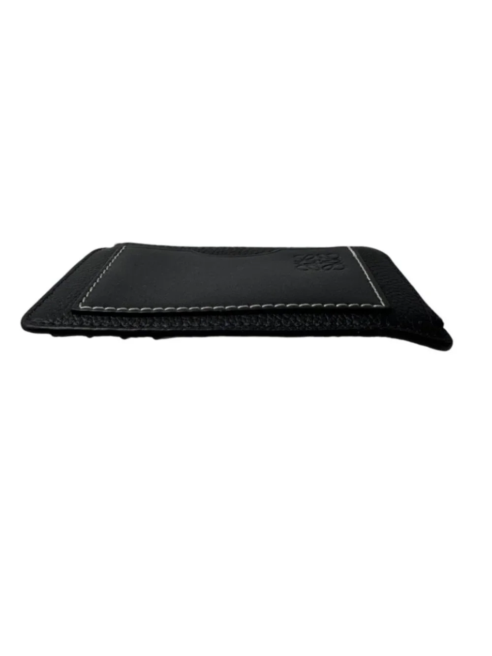 Loewe Anagram L-shaped Zipper Coin Purse Card Case Black